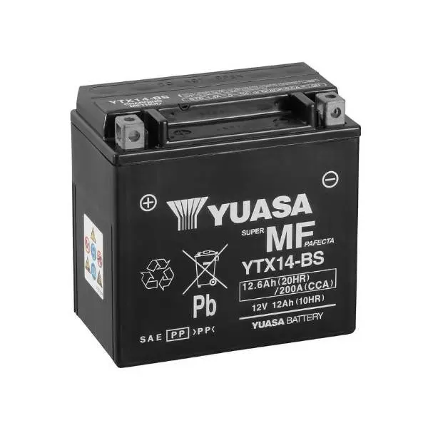 Купить Мото аккумулятор Yuasa 12,6Ah  MF VRLA (сухозаряженный)