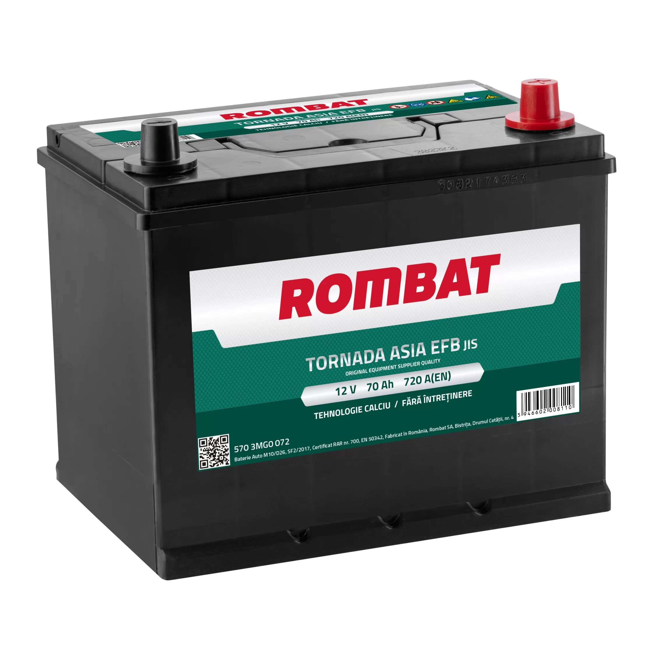 Купити Акумулятор Rombat TORNADA ASIA EFB 70Ah 720A Start-Stop