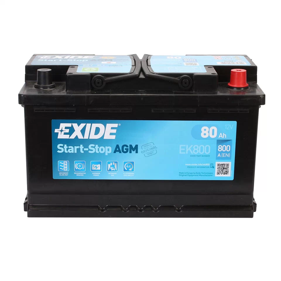 Купить Аккумулятор Exide Start-Stop AGM 80Аh 800A R+ (EK800)